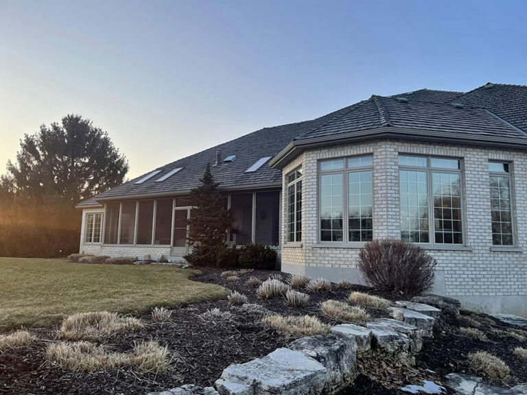 Edmonton Eavestrough cleaning on bungalow